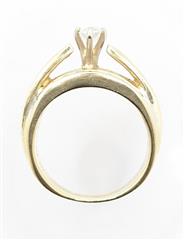 Rosy Blue ZEI 14K Solid Yellow Gold 7.7g Round Diamond Wedding Ring Size-6